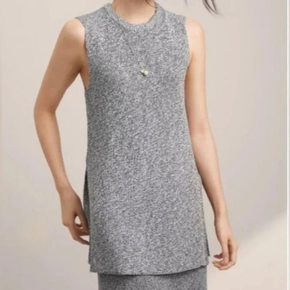 Wilfred Aritzia Palmier Grained Gray Sleeveless Tunic Sweater XS
